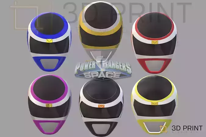 Power Rangers In Space Rangers Pack 3D print model