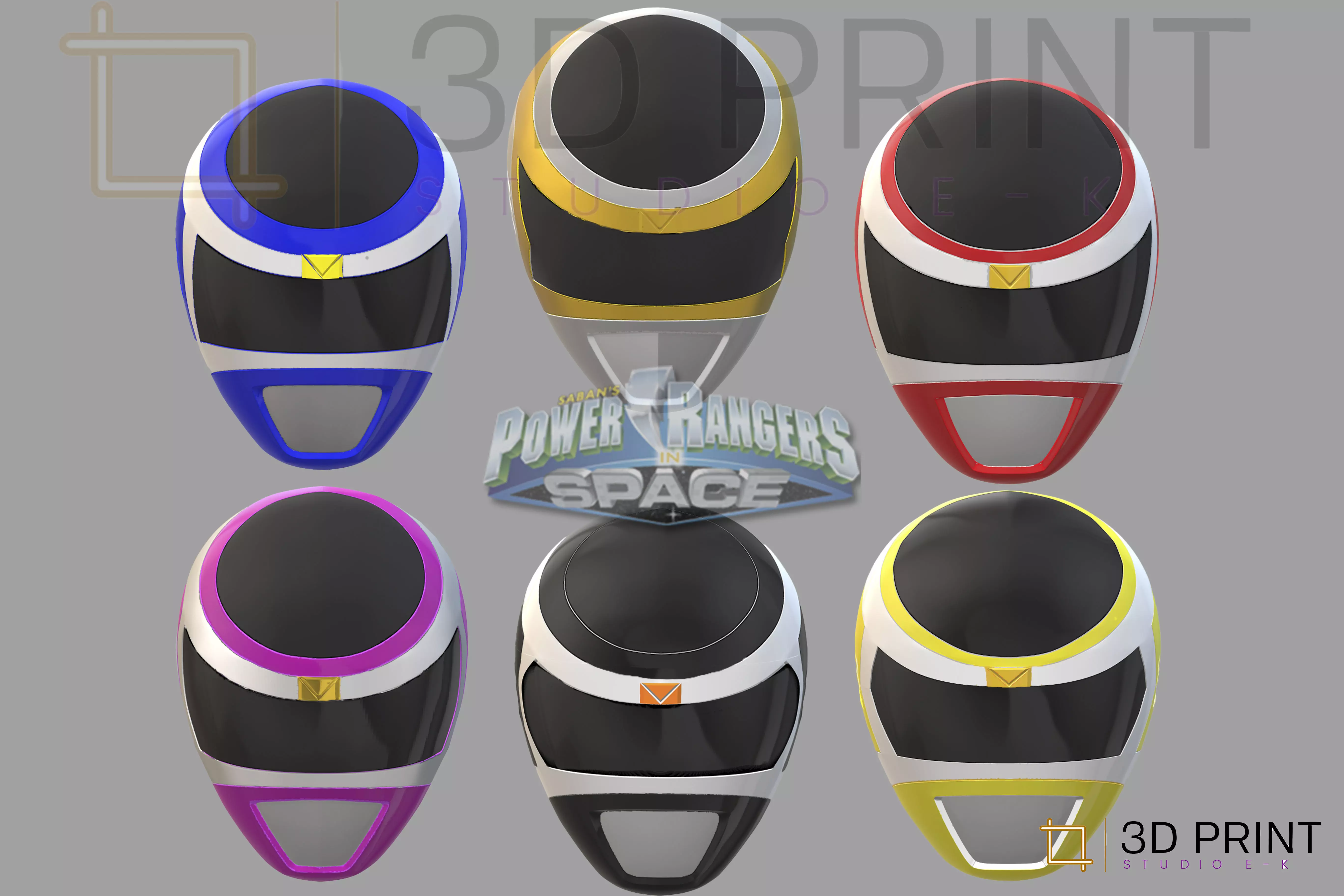 Power Rangers In Space Rangers Pack 3D print model_0