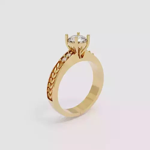 High Fashion Wheat Pattern Everyday Ring 3D print model