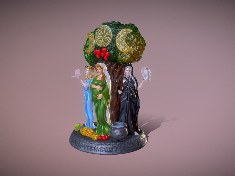 Celtic Triple Goddess Mother Elder and Maiden 3D print model_1