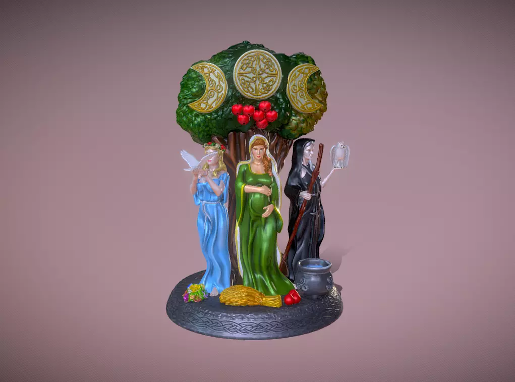 Celtic Triple Goddess Mother Elder and Maiden 3D print model_0