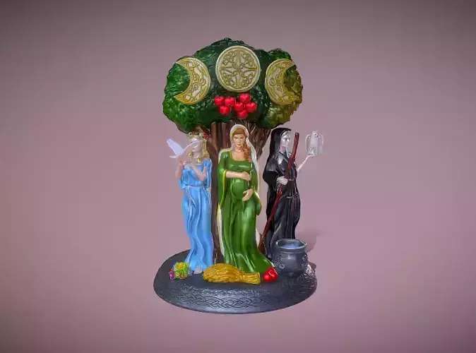 Celtic Triple Goddess Mother Elder and Maiden 3D print model