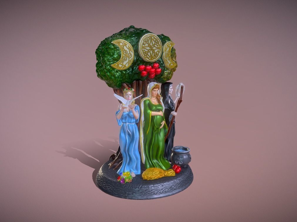 Celtic Triple Goddess Mother Elder and Maiden 3D print model_2