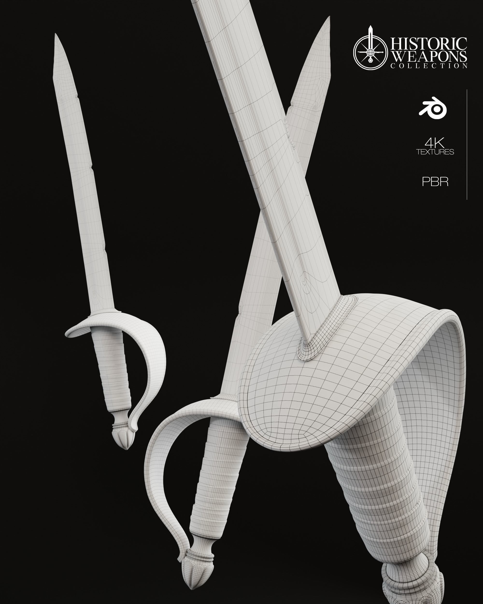 17th Century Boucan Knife Pirate Sword 3D model_7