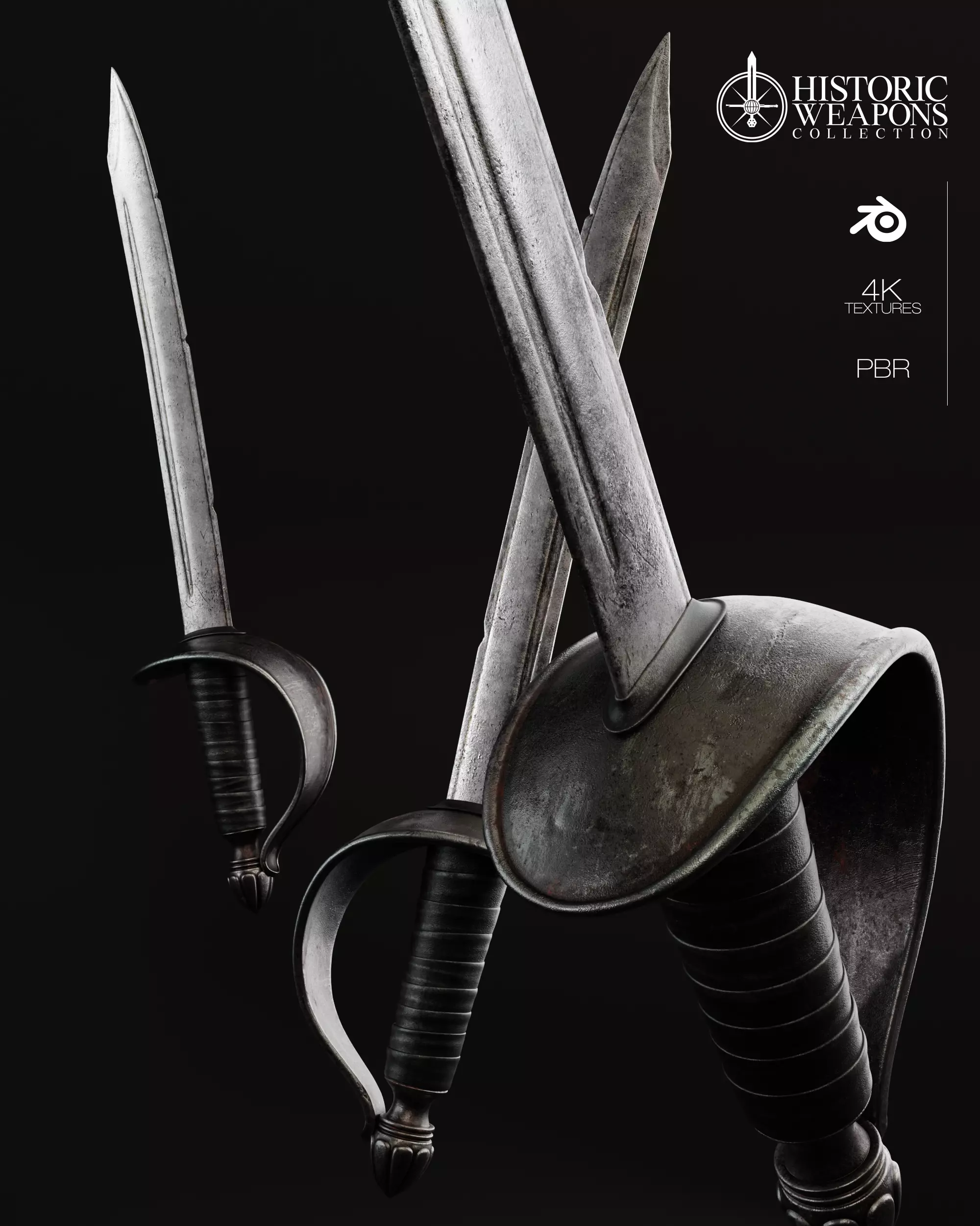 17th Century Boucan Knife Pirate Sword 3D model_0