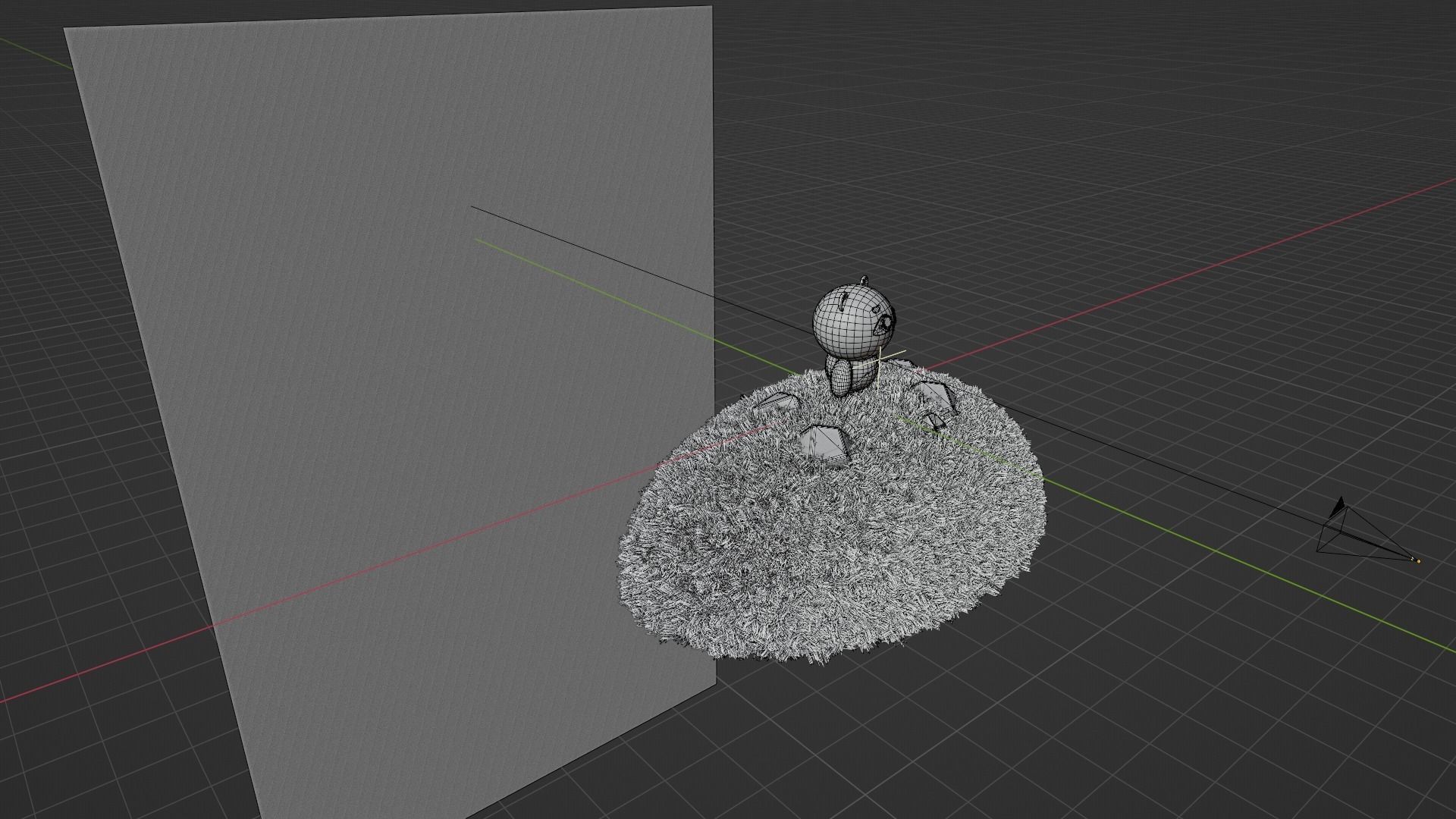 Stylized Panda Character on Grassy Hill - 3D Model 3D model_7