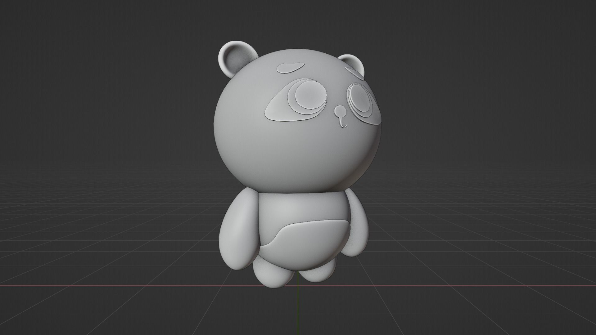 Stylized Panda Character on Grassy Hill - 3D Model 3D model_2