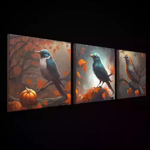 Halloween Bird Paintings Pack Two
