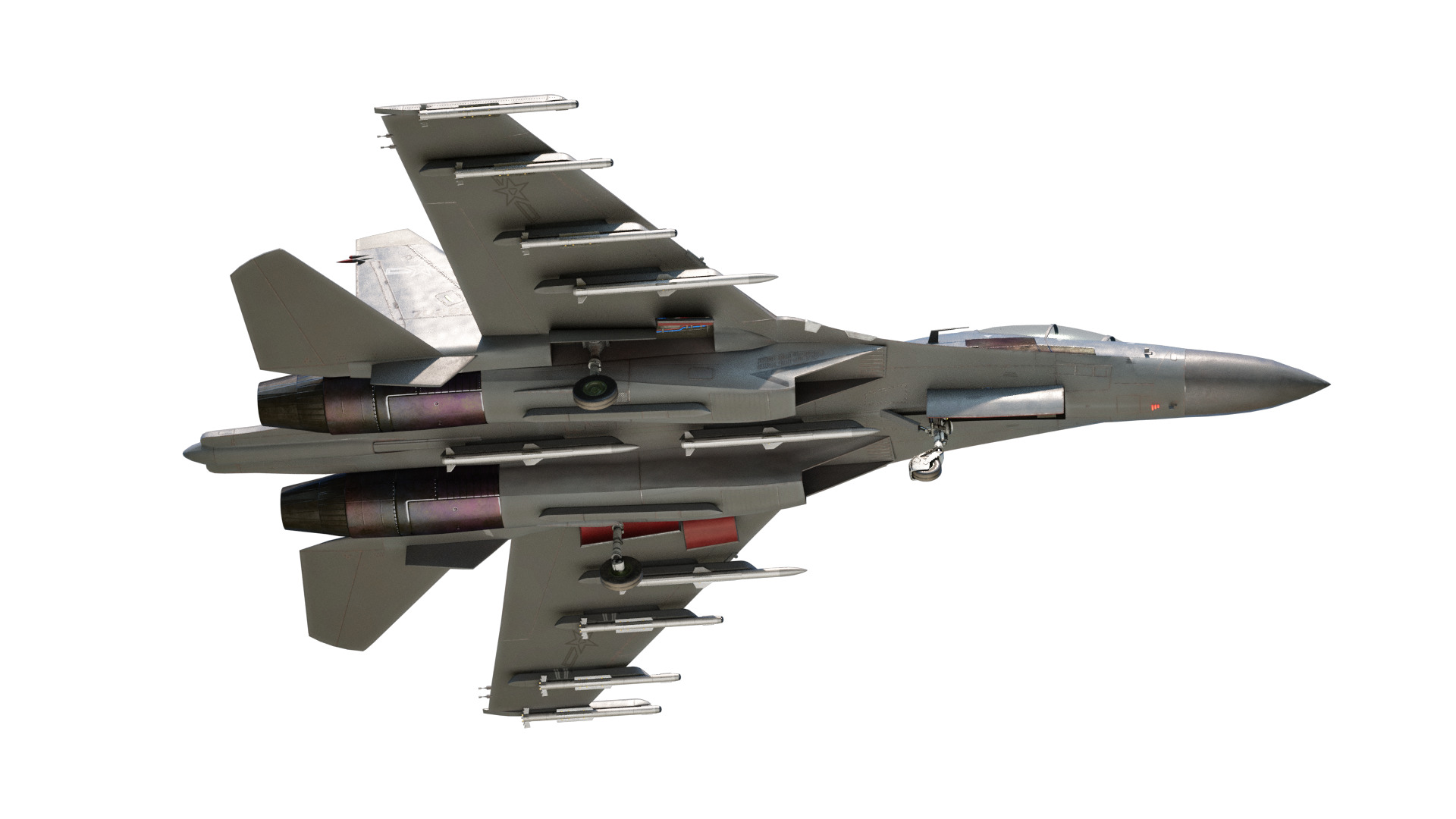 PBR Chinese Shenyang J-16 multirole fighter J16 Flanker Low-poly 3D model_5