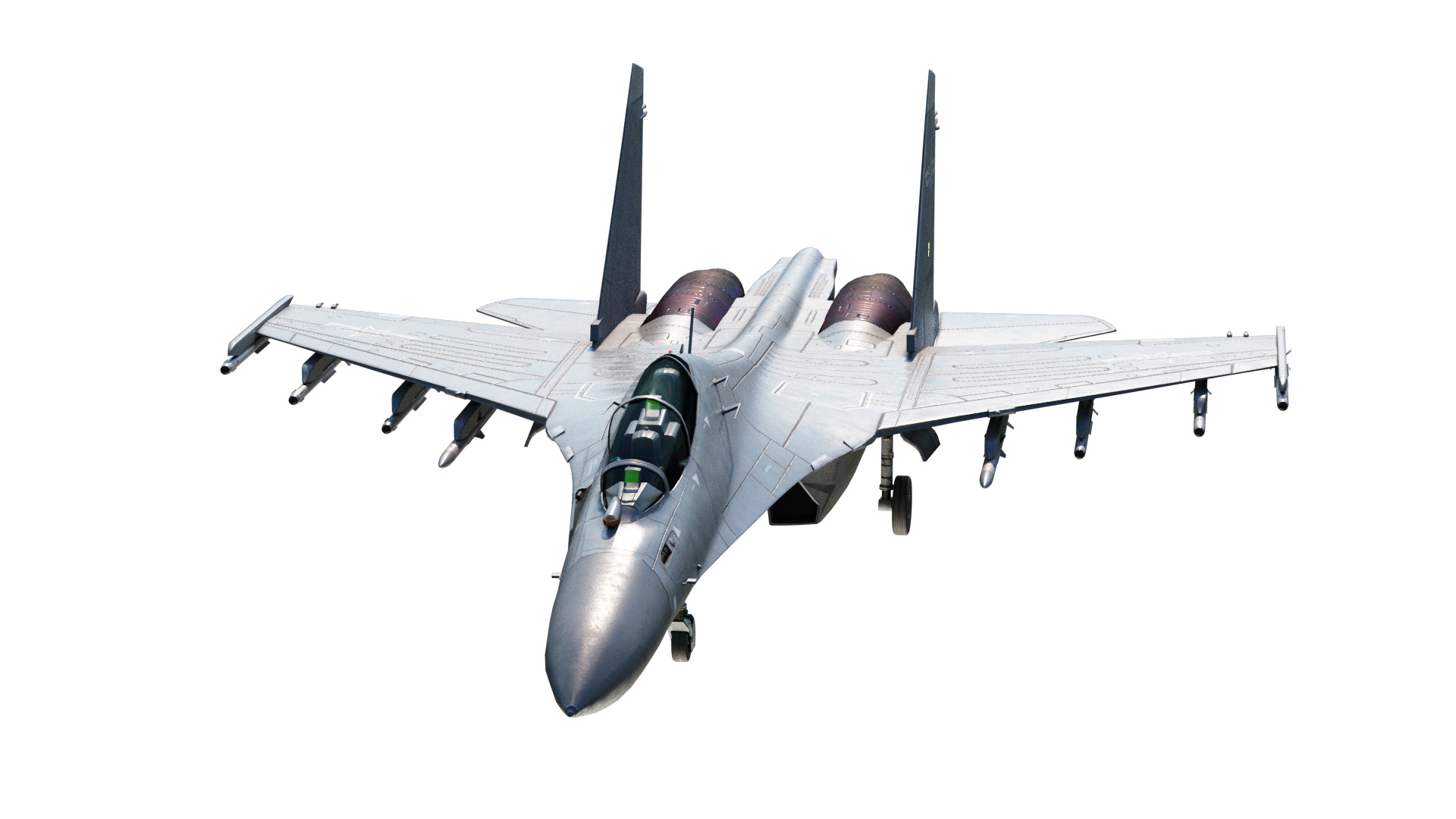 PBR Chinese Shenyang J-16 multirole fighter J16 Flanker Low-poly 3D model_10