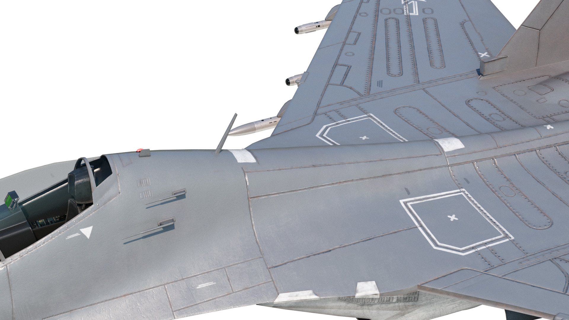 PBR Chinese Shenyang J-16 multirole fighter J16 Flanker Low-poly 3D model_9