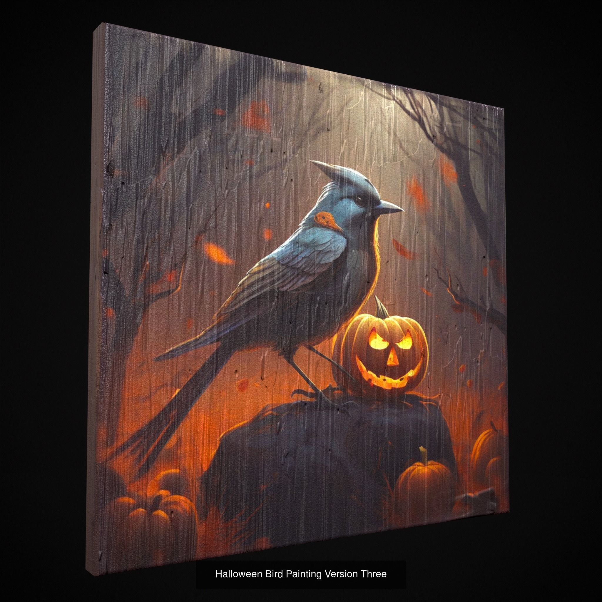 Halloween Bird Paintings Pack Three 3D Model Collection_13