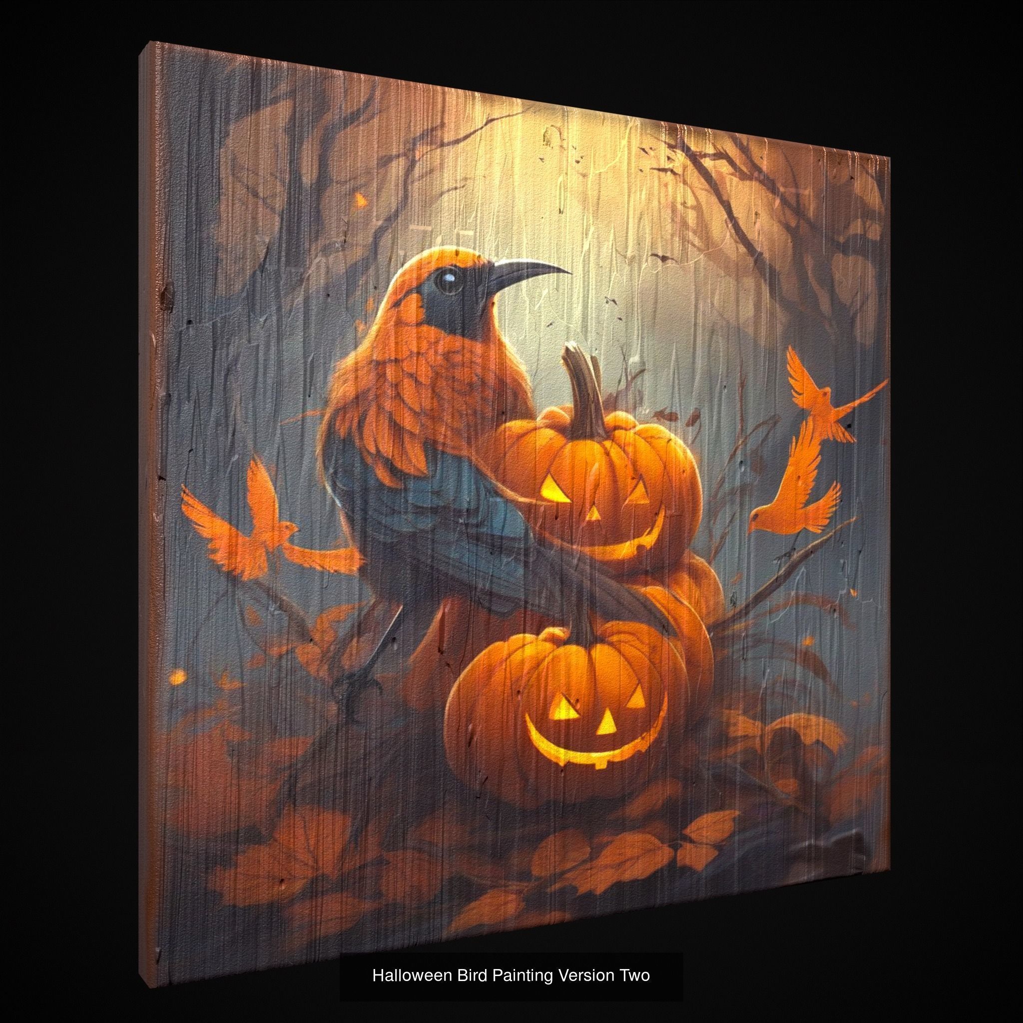 Halloween Bird Paintings Pack Three 3D Model Collection_12