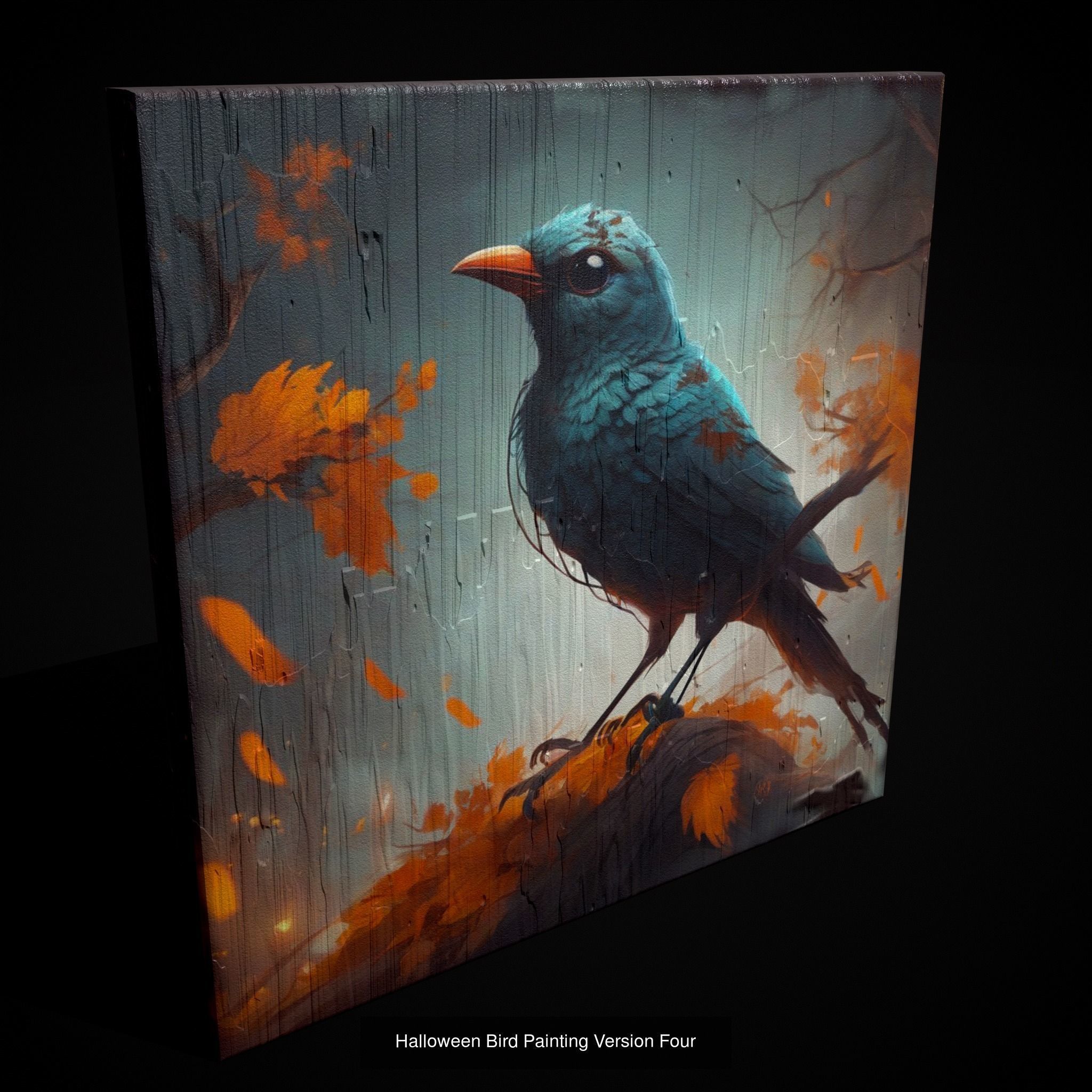 Halloween Bird Paintings Pack Three 3D Model Collection_14