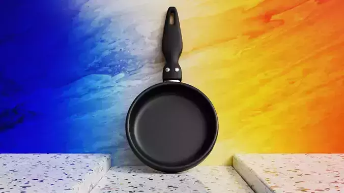 Realistic Frying Pan - Low Poly Kitchen Cookware 3D Model Low-poly 3D model