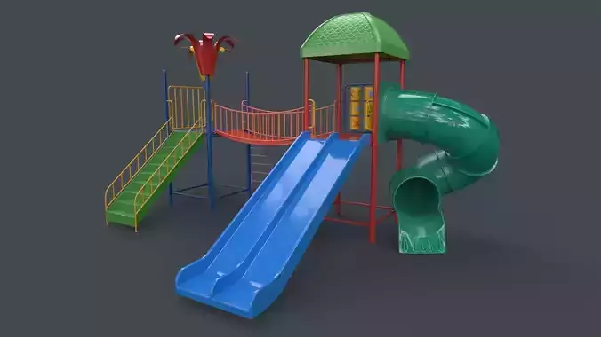 PBR Playground Outdoor Jungle Gym 16 Low-poly 3D model