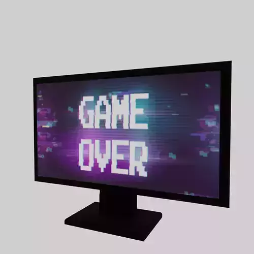 Game over screen animated Low-poly 3D model