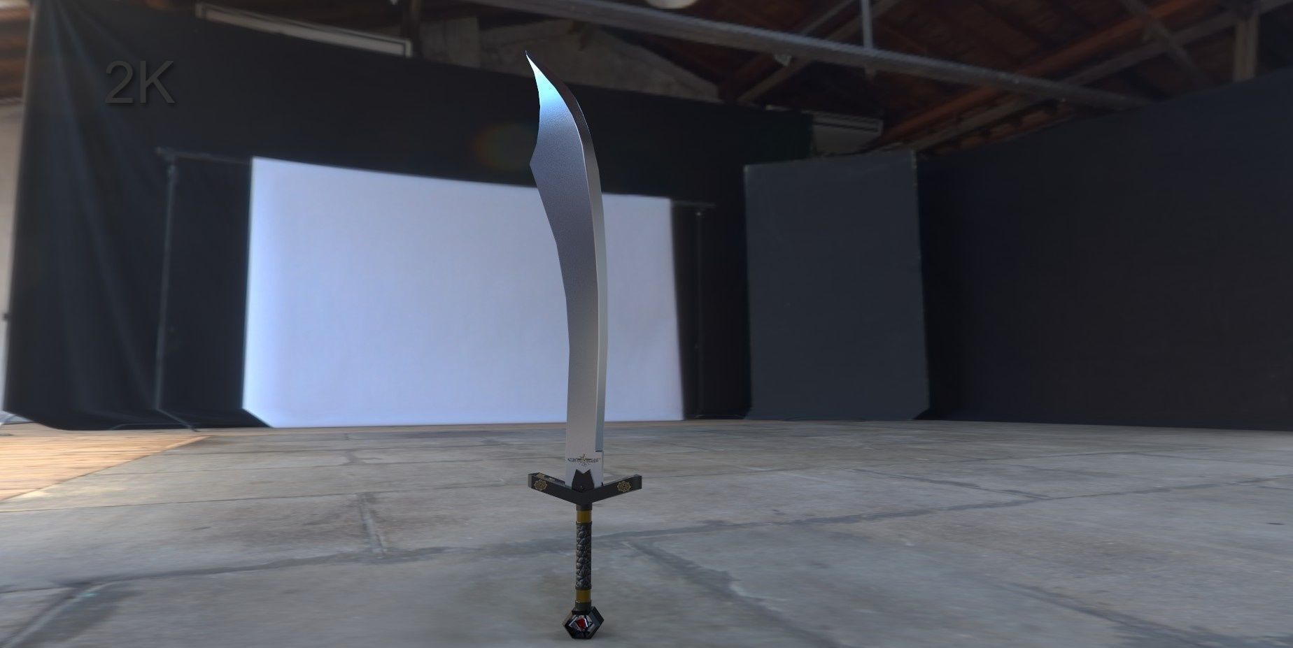 Persian Sword Low-poly 3D model_4