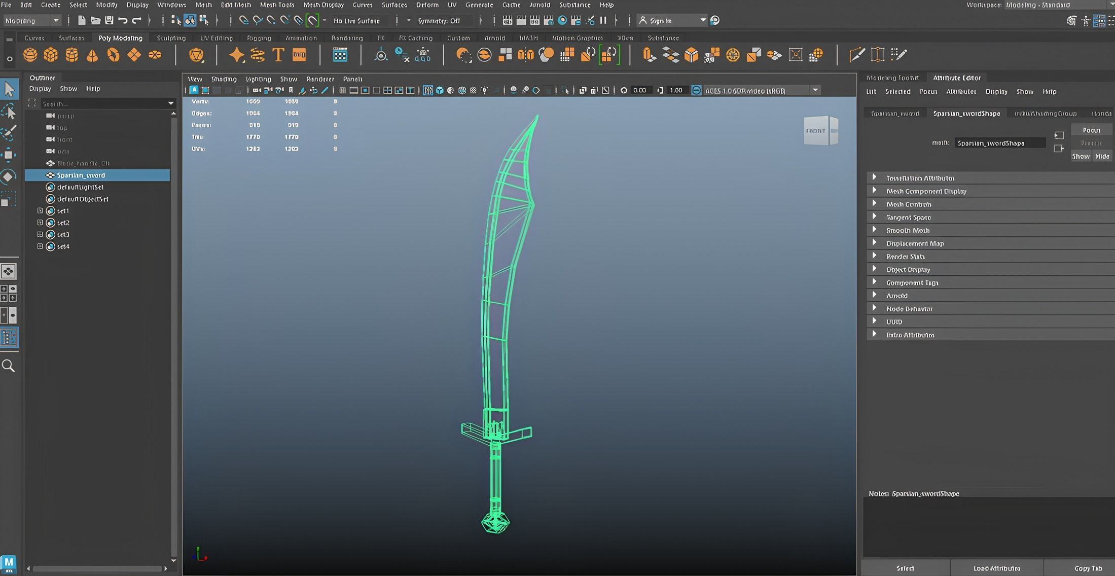 Persian Sword Low-poly 3D model_12