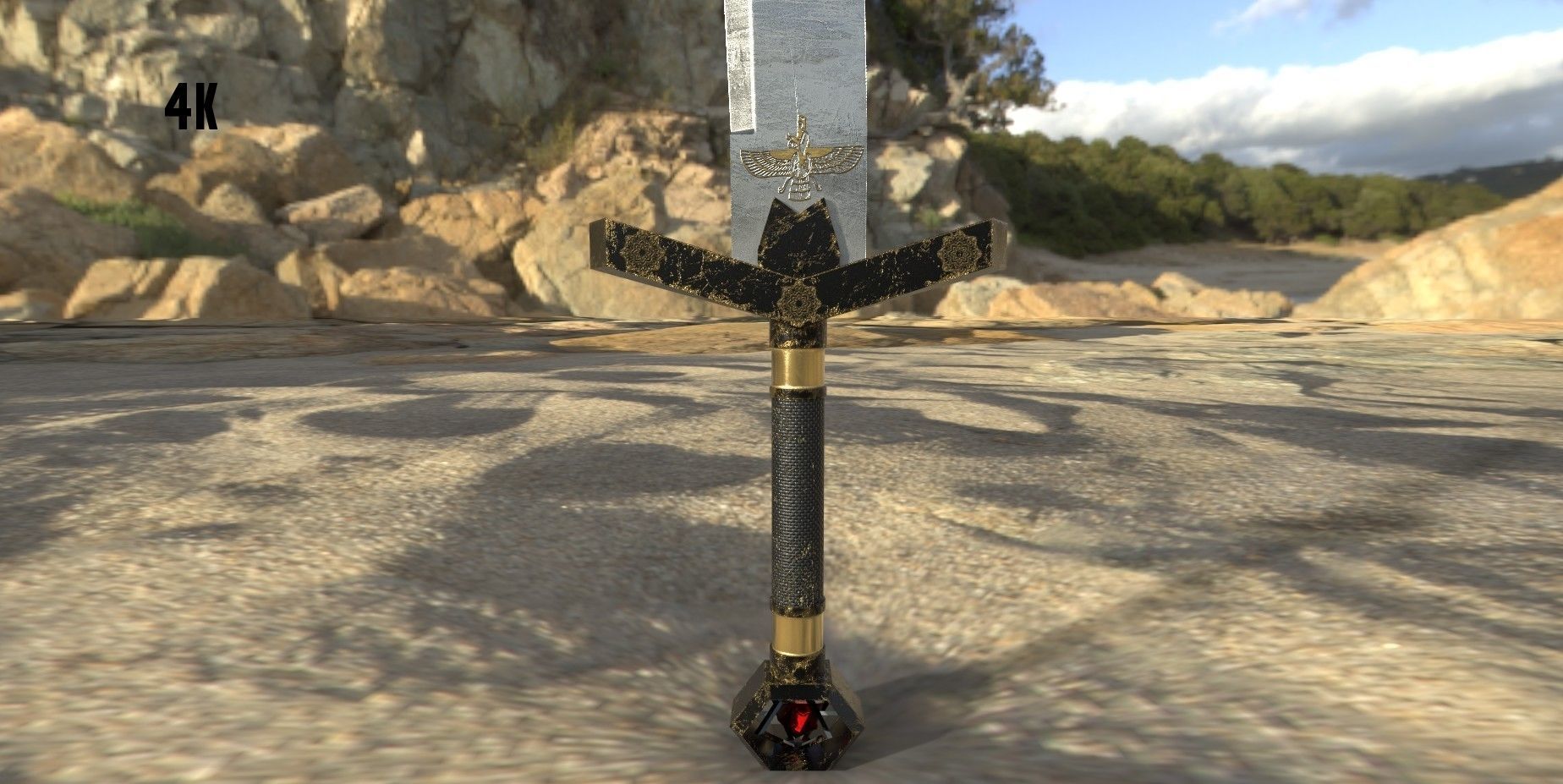 Persian Sword Low-poly 3D model_7