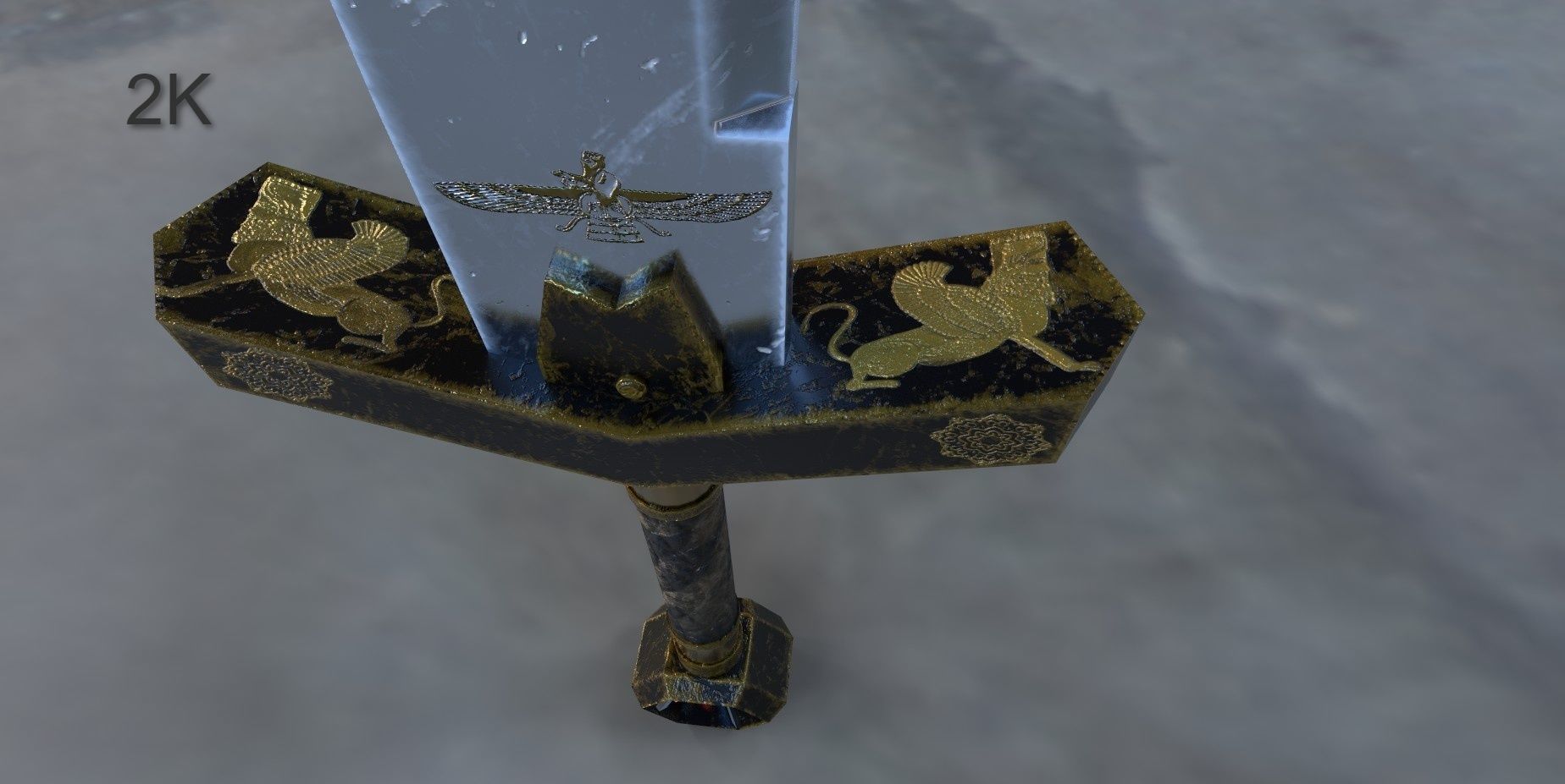 Persian Sword Low-poly 3D model_1