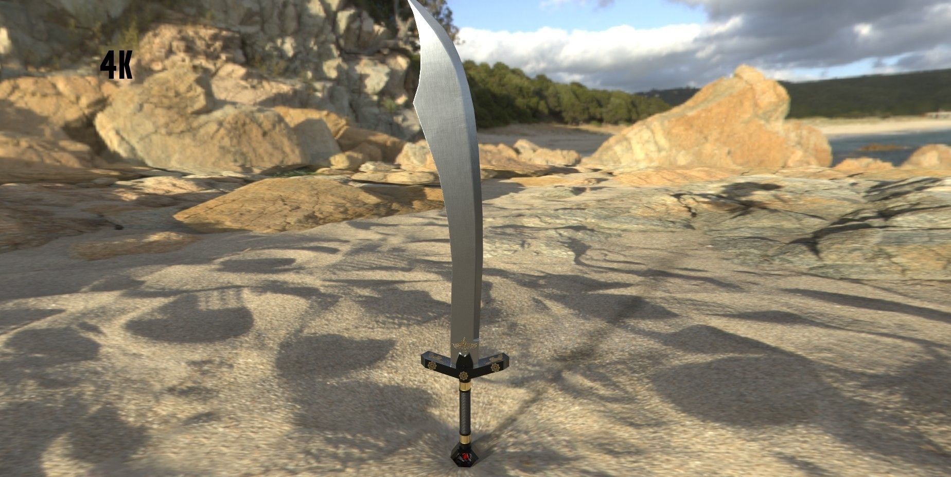 Persian Sword Low-poly 3D model_8