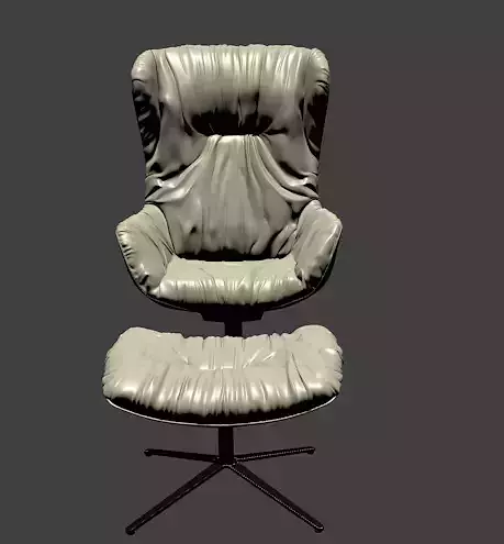 White leather armchair and footrest