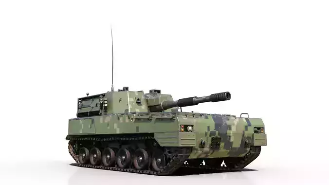 PBR PLA PLZ-07 Self-propelled howitzer  Low-poly 3D model