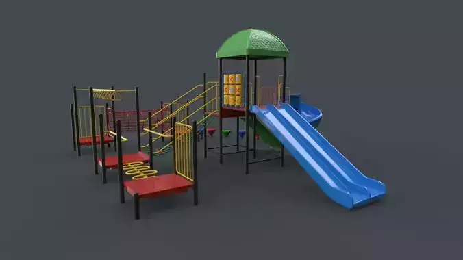 PBR Playground Outdoor Jungle Gym 18 Low-poly 3D model