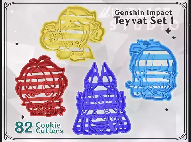 Genshin Impact Teyvat Set 1 Cookie Cutters 3D print model