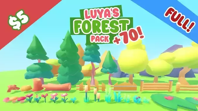 LUYAs FULL Forest Pack Low-poly 3D model