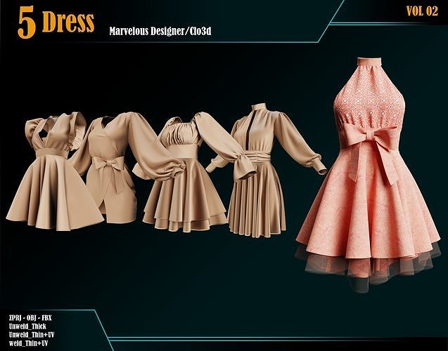 5 Dress VOL 02 3D model