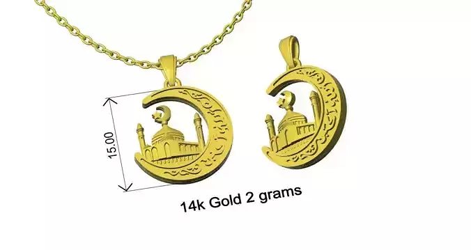 Islam Muslim Pendant design Gold