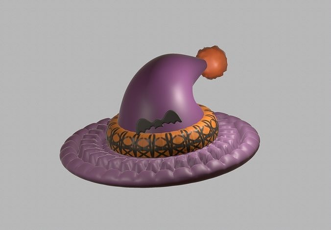 cute purple halloween hat 3D model