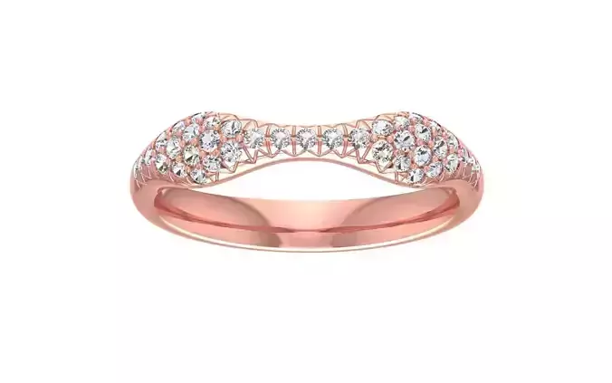 Antique Shape Diamond Wedding Band 3dm STL OBJ FBX Render Detail