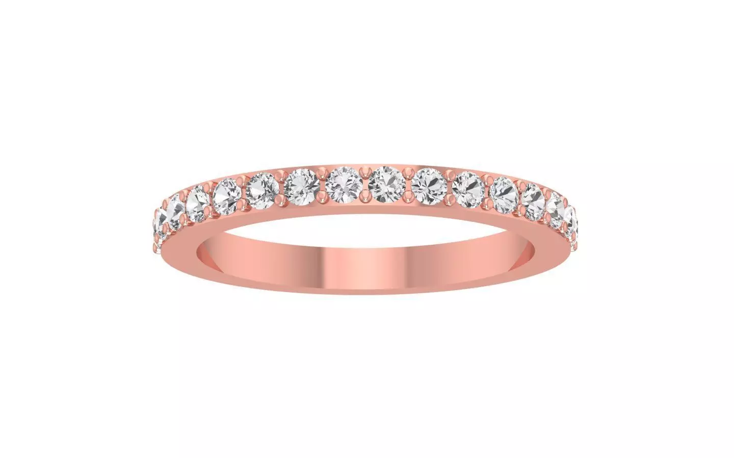 Round Diamond Wedding Band 3dm STL OBJ FBX Render Details 3D print model_0