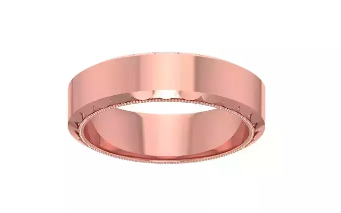 Plain Gold Women Wedding Band 3dm STL OBJ FBX Render Details