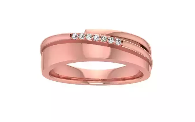 Unique Wide Women Wedding Band 3dm STL OBJ FBX Render Details