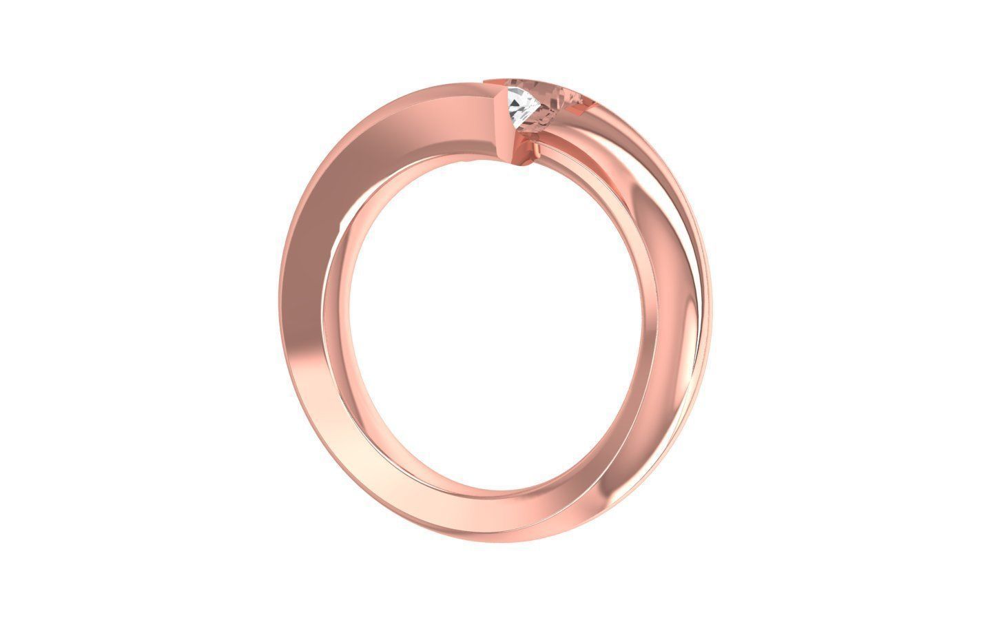 Round Cut Solitaire Engagement Ring 3dm STL OBJ FBX Render  3D print model_2