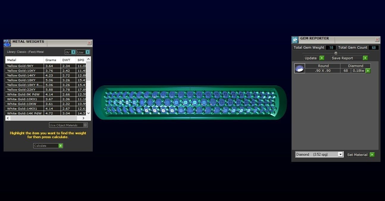 Round Diamond Women Wedding Band 3dm STL OBJ FBX Render Details 3D print model_3