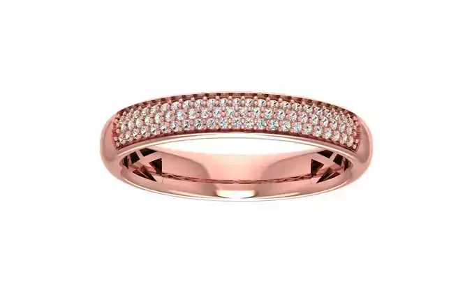 Round Diamond Women Wedding Band 3dm STL OBJ FBX Render Details