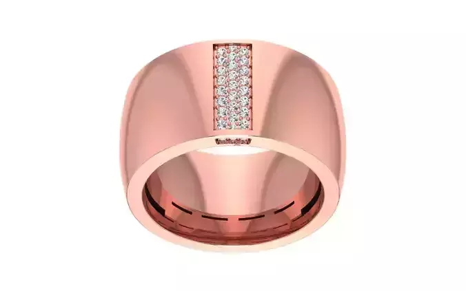 Women Wide Diamond Wedding Band 3dm STL OBJ FBX Render Details