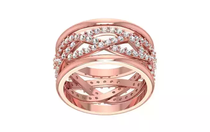 Infinity Round Cut Women Wedding Band 3dm STL OBJ FBX Render  3D print model