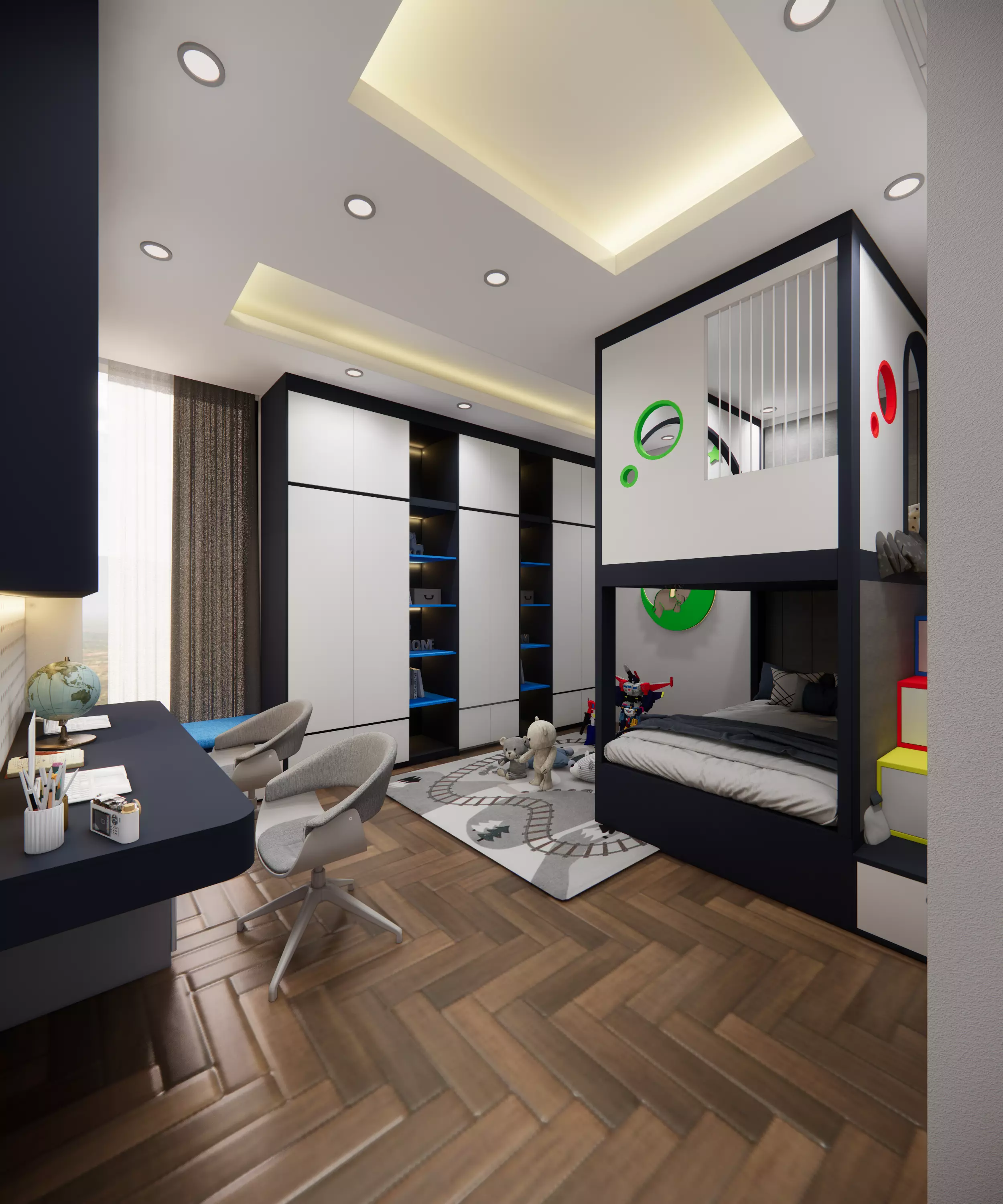 Bedroom for two boys 3D print model