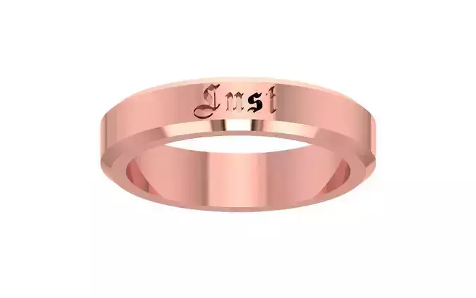 Just Word Engraving Women Wedding Band 3dm STL OBJ FBX Render 