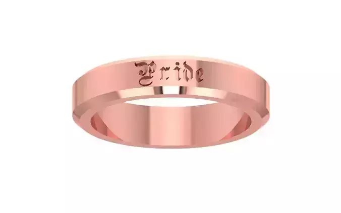 Pride Word Engraving Women Wedding Band 3dm STL OBJ FBX Render 