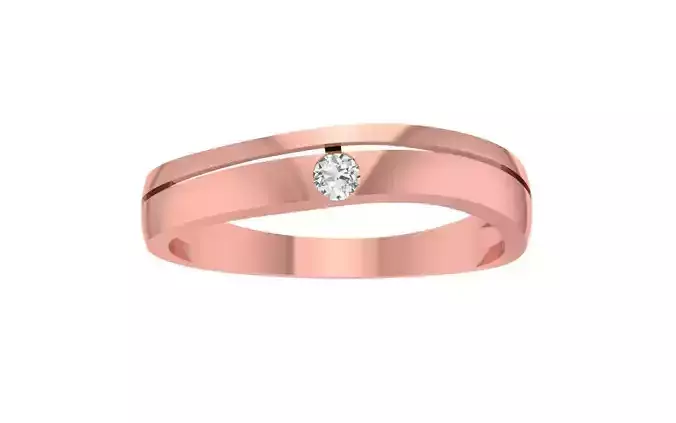 Round Diamond Curve Wedding Band 3dm STL OBJ FBX Render Details