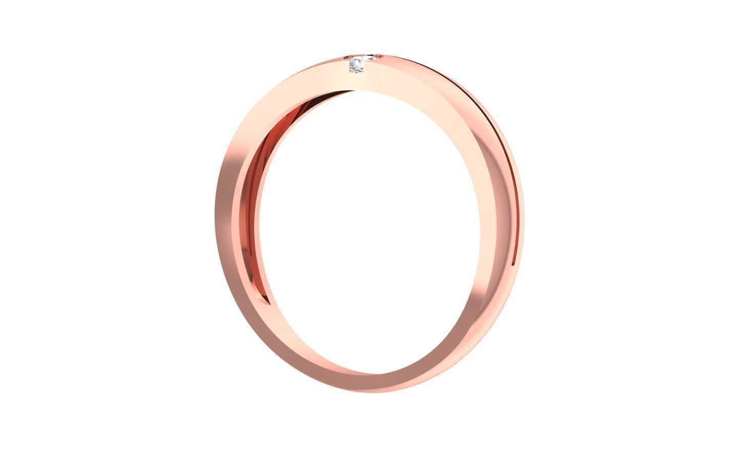 Round Diamond Curve Wedding Band 3dm STL OBJ FBX Render Details 3D print model_2