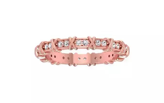 Full Eternity Round Cut Wedding Band 3dm STL OBJ FBX Render 