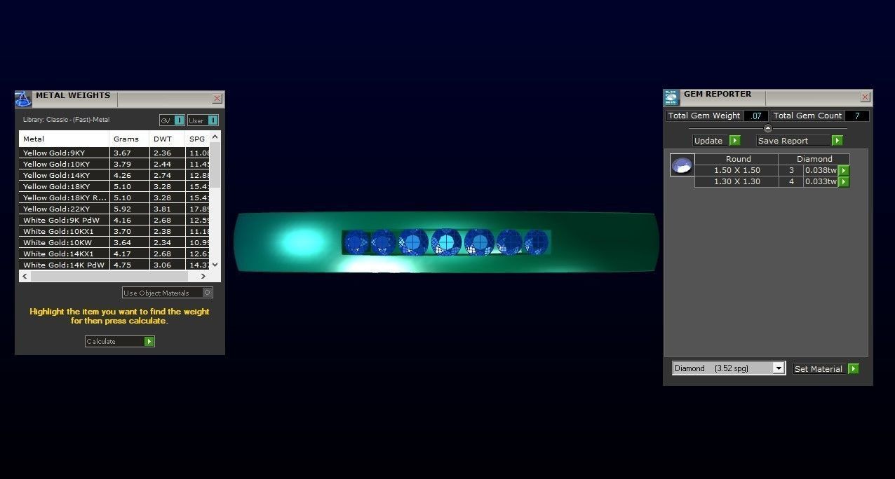 Seven Stone Round Cut Wedding Band 3dm STL OBJ FBX Render Detail 3D print model_3